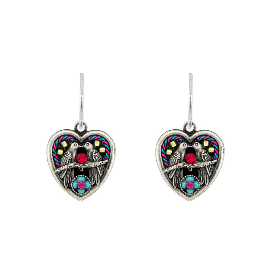 Firefly Jewelry Love Birds Heart Earrings Multicolor
