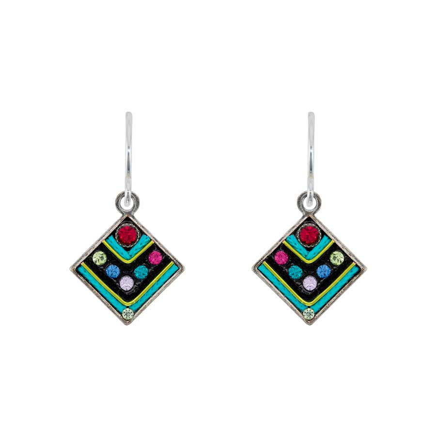 Firefly Jewelry Architectural Diamond Shape Earrings Multicolor