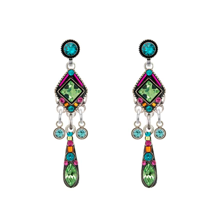 Firefly Jewelry Geometric Three Tier Post Earrings Multicolor