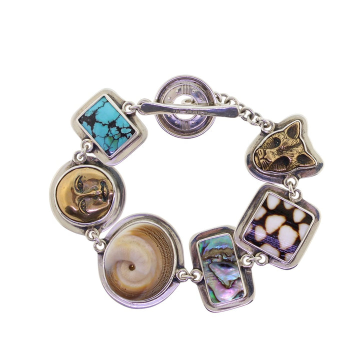 Tabra Treasure Bracelet Shell Bronze Jaguar Goddess Paua Shell