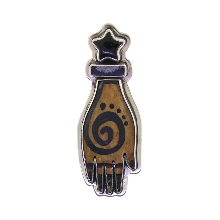 Tabra Bone Hand Star Pendant Onyx Agate