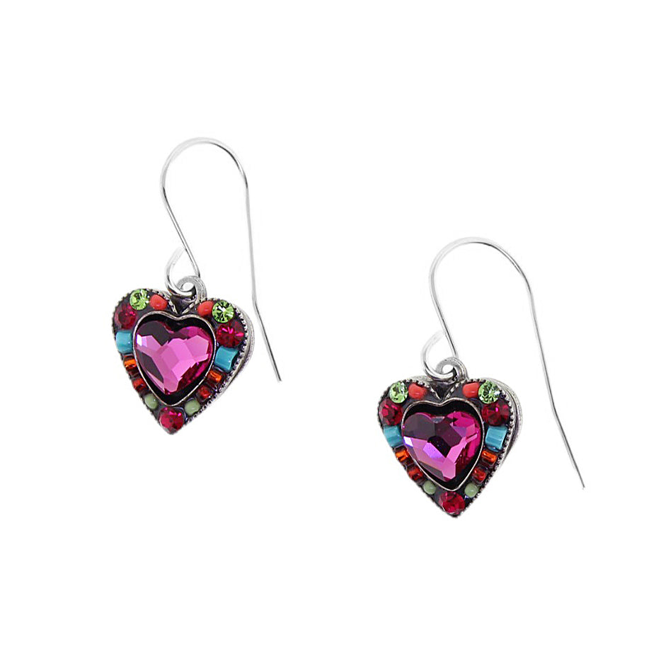 Firefly Jewelry Rose Heart Earrings Multi Color