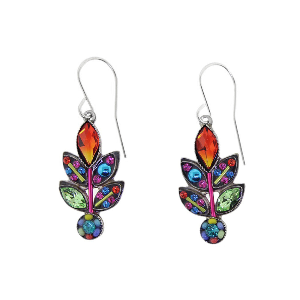 Firefly Jewelry Botanical Large Leaf Earrings Multi Color