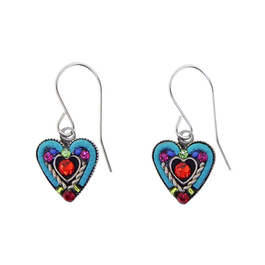 Firefly Jewelry Heart Within A Heart Earrings Multi Color
