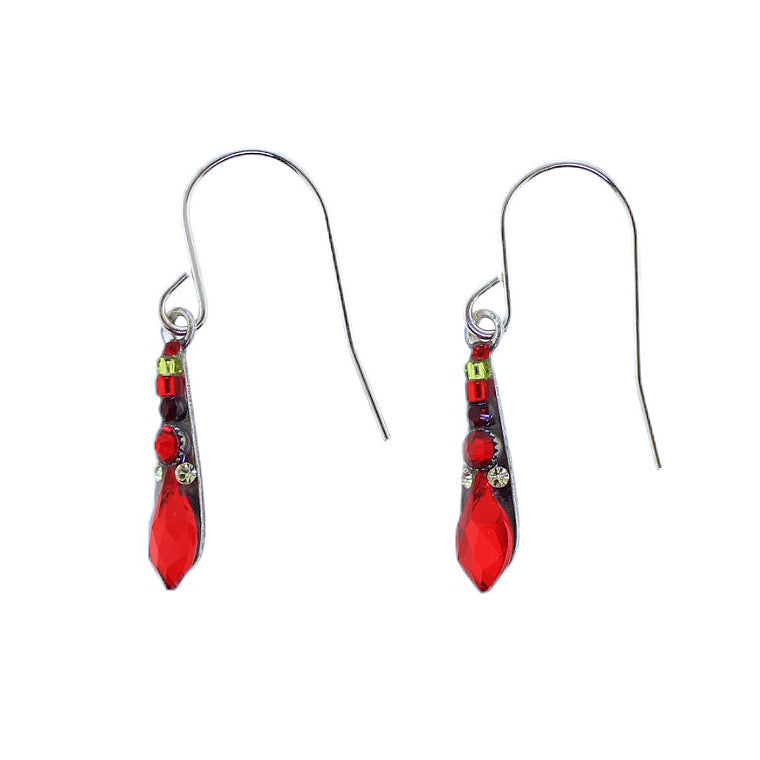 Firefly Jewelry Gazelle Earrings Small Drops in Red