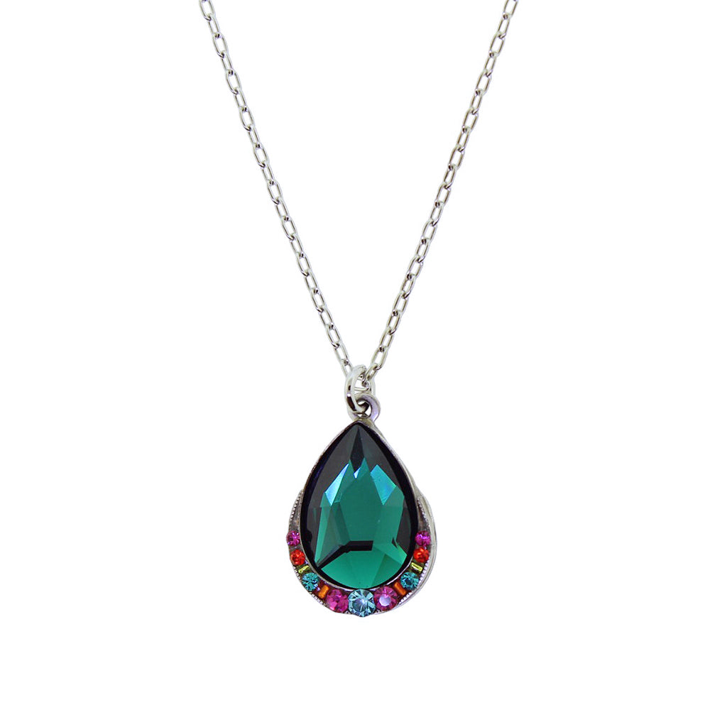Firefly Jewelry Simple Drop Necklace Emerald