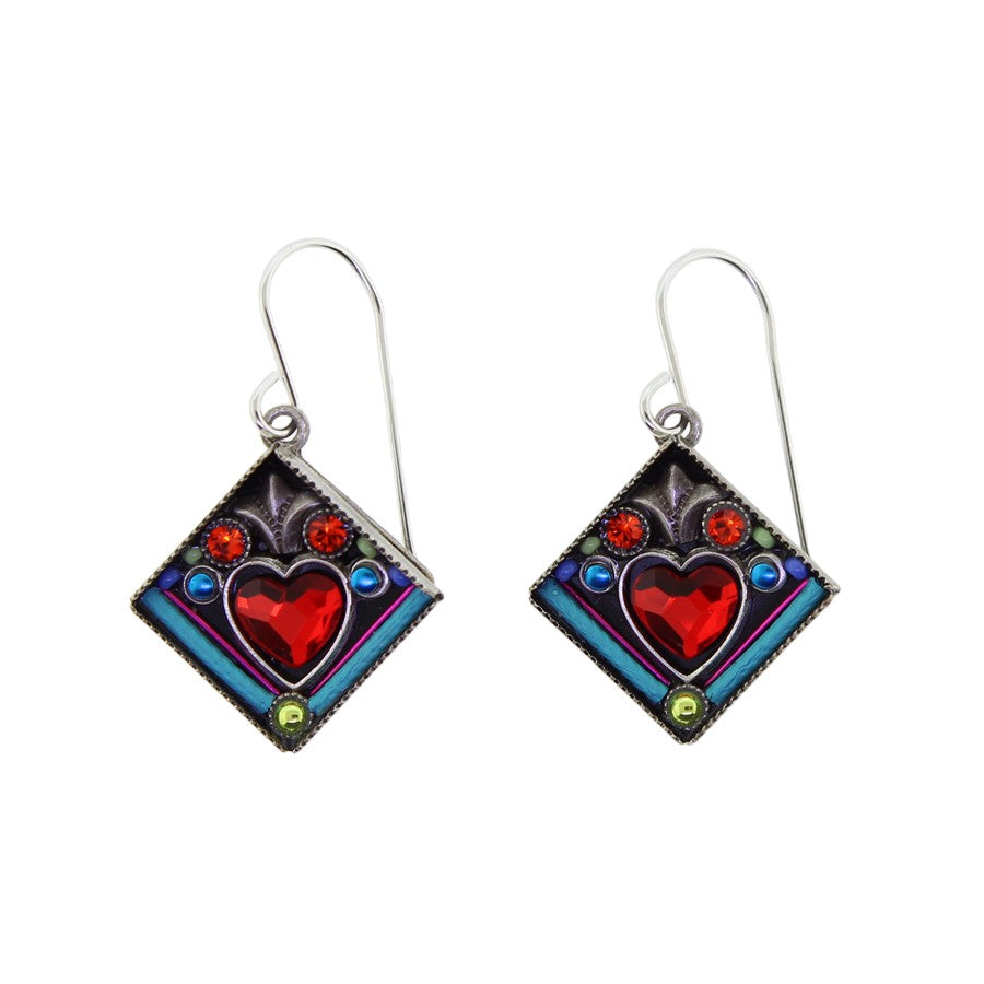 Firefly Jewelry Diamond Heart Earrings Multicolor