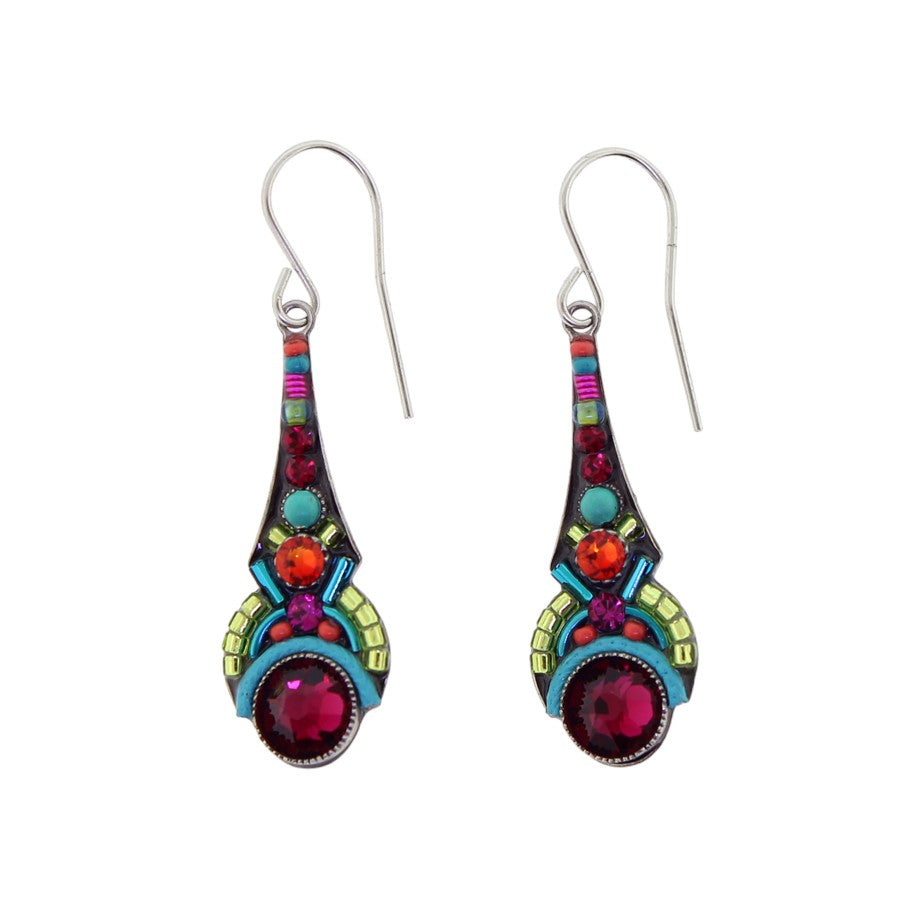 Firefly Jewelry Art Deco Drop Earrings Multicolor