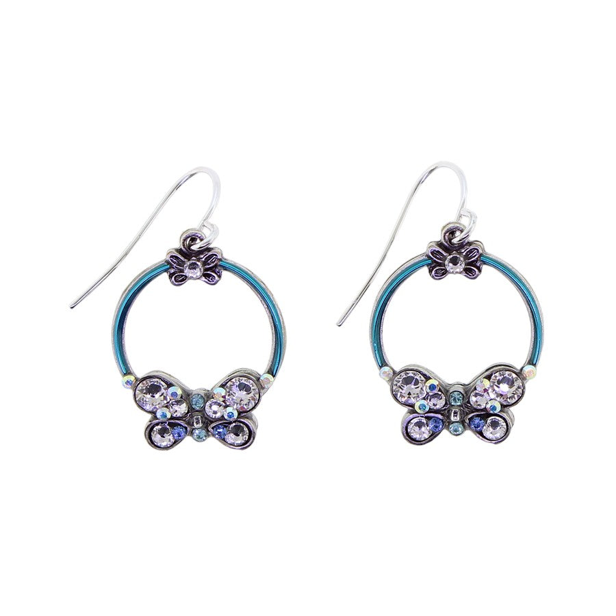 Firefly Jewelry Butterfly Hoop Earrings Ice