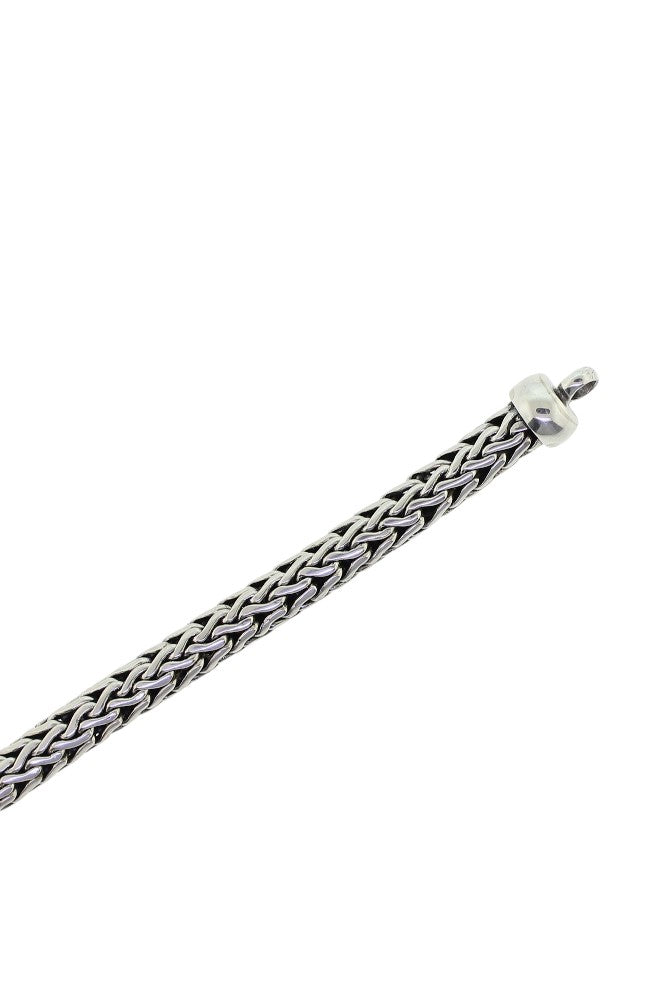 Tabra Connector Bracelet Chain-Silver Half Round Weave CBR14