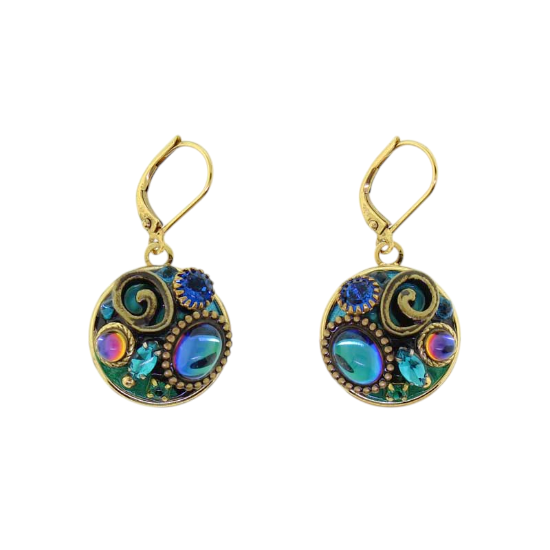 Michal Golan Emerald Circle Earrings
