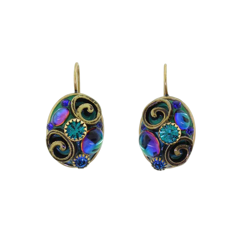 Michal Golan Emerald Oval Earrings