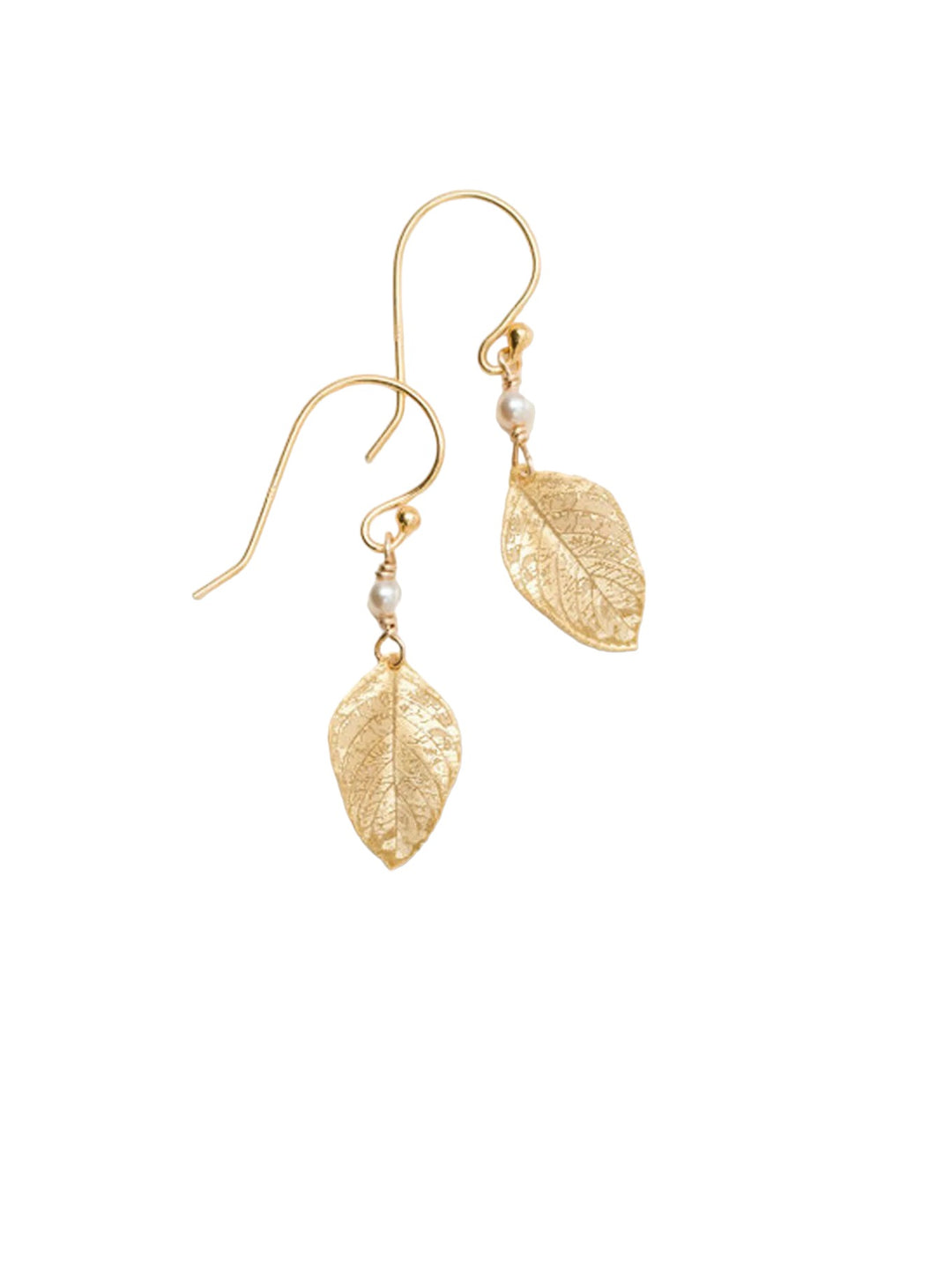 Holly Yashi Healing Leaf Earrings Gold