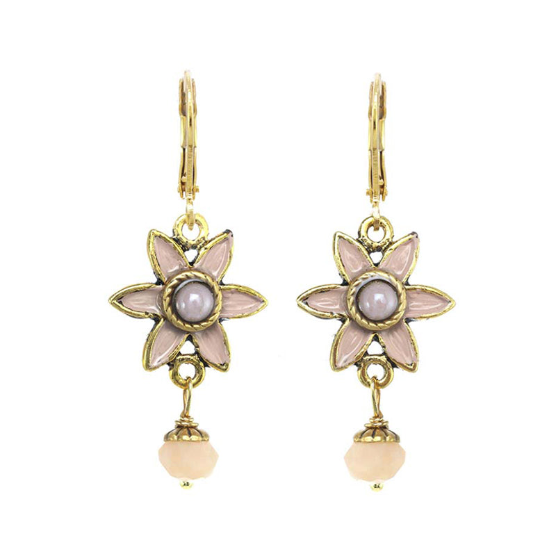 Michal Golan Pale Pink Flower Earrings