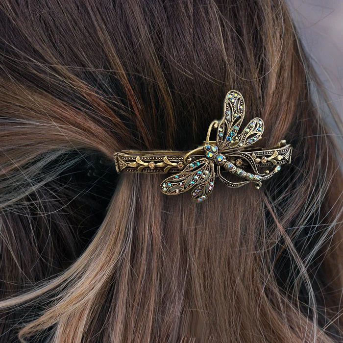 Sweet Romance Dragonfly Art Deco Barrete