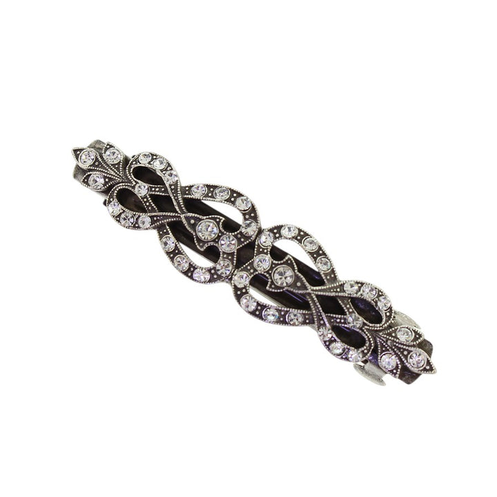 Sweet Romance French Knot Barrette Silver