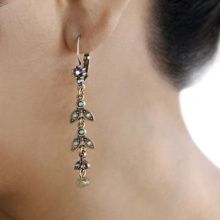 Sweet Romance Crystal Flutter Drop Earrings