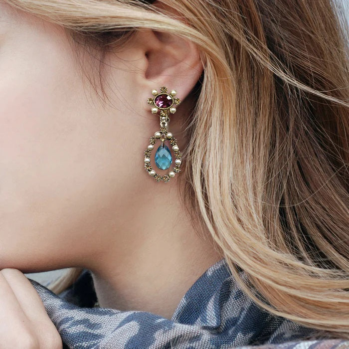 Sweet Romance French Regency Royal Tourmaline Earrings