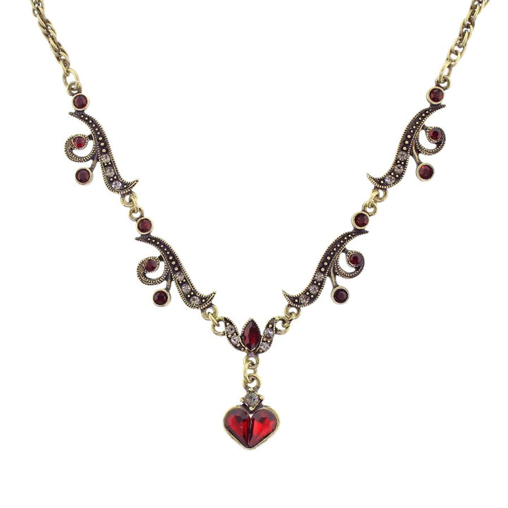 Sweet Romance Garnet Hearts Necklace