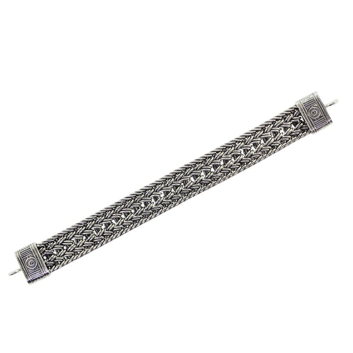 Tabra Connector Bracelet Chain Silver Basket Weave CBR05