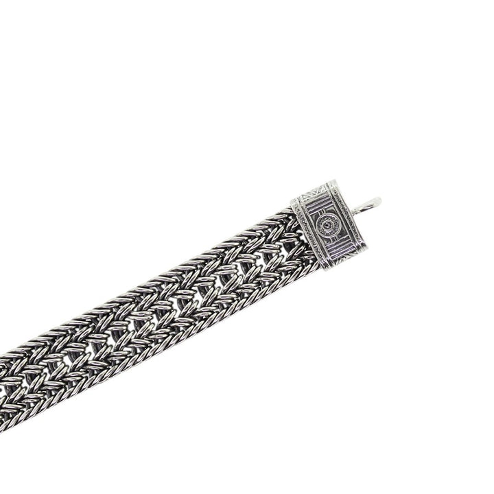 Tabra Connector Bracelet Chain Silver Basket Weave CBR05