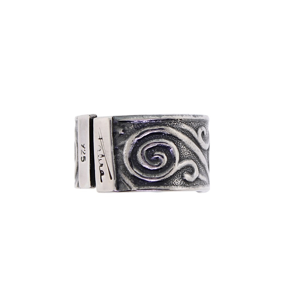 Tabra Silver Swirl Garnet Ring