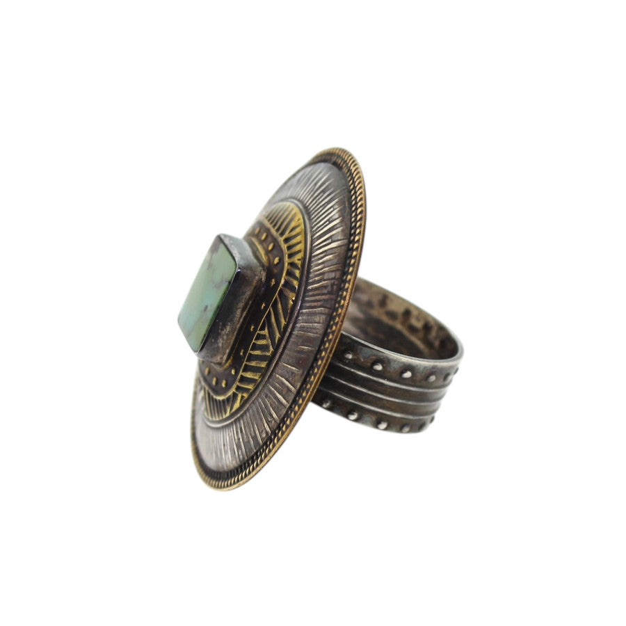 Tabra Vintage Sterling Bronze Turquoise Ring