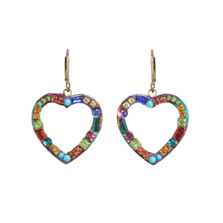 Michal Golan Multi-Bright Open Heart Earrings