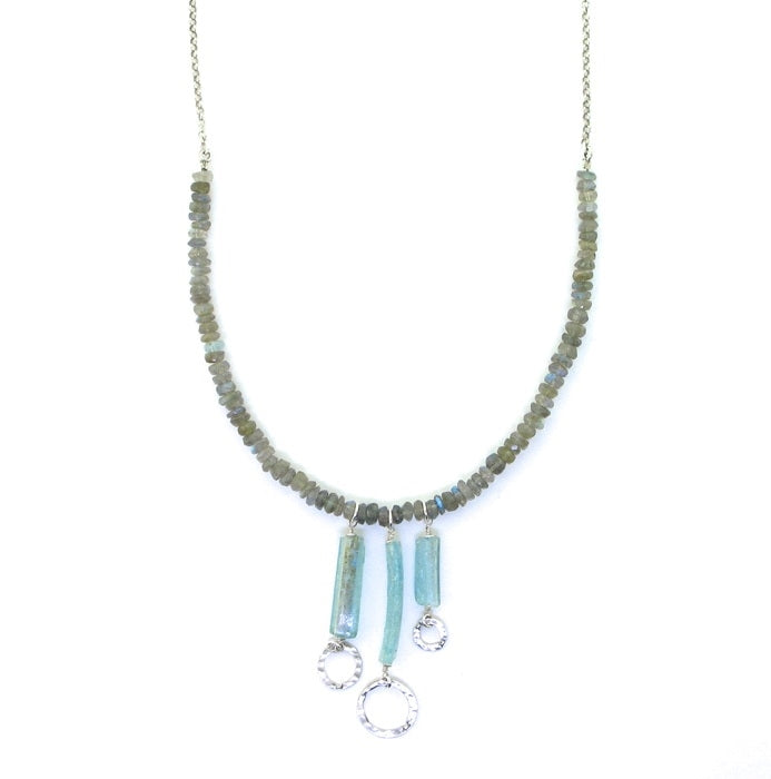 Angie Olami Roman Glass & Labradorite Necklace 830224
