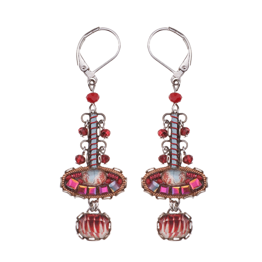 Ayala Bar Red Roses Cherry Earrings C1830