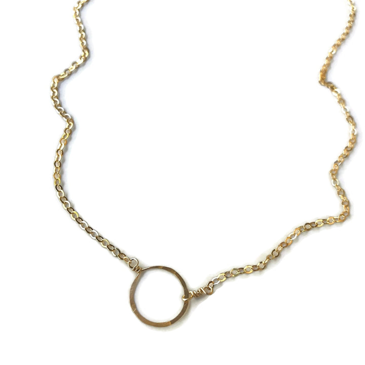 Beth Jewelry Tiny Circle Necklace 14 Kt. Gold Filled