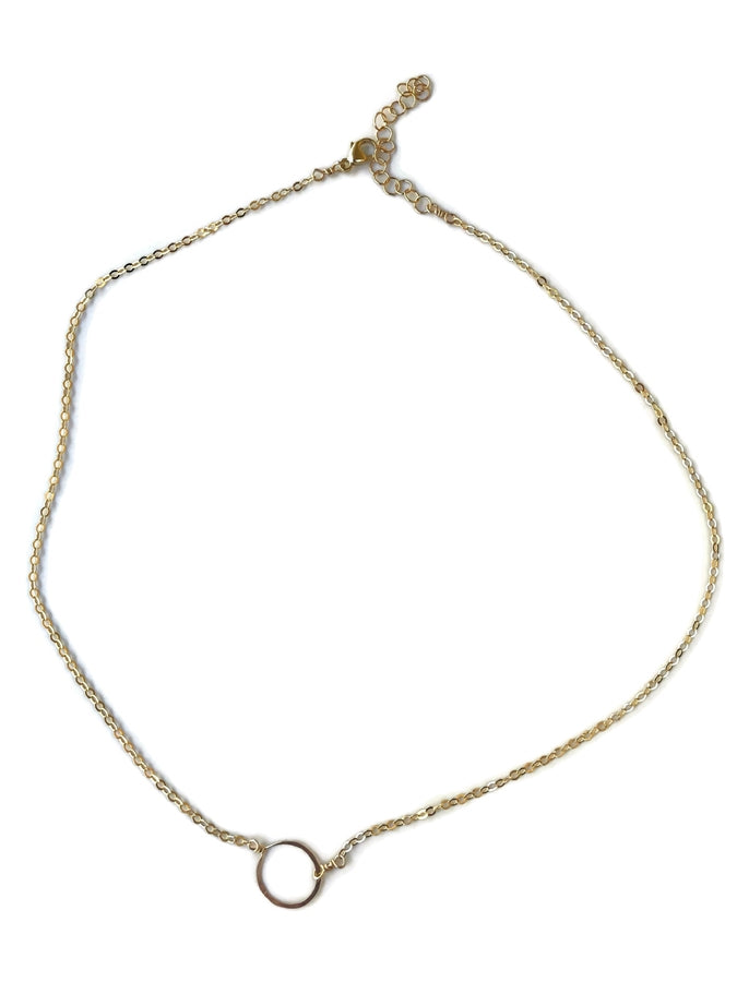 Beth Jewelry Tiny Circle Necklace 14 Kt. Gold Filled