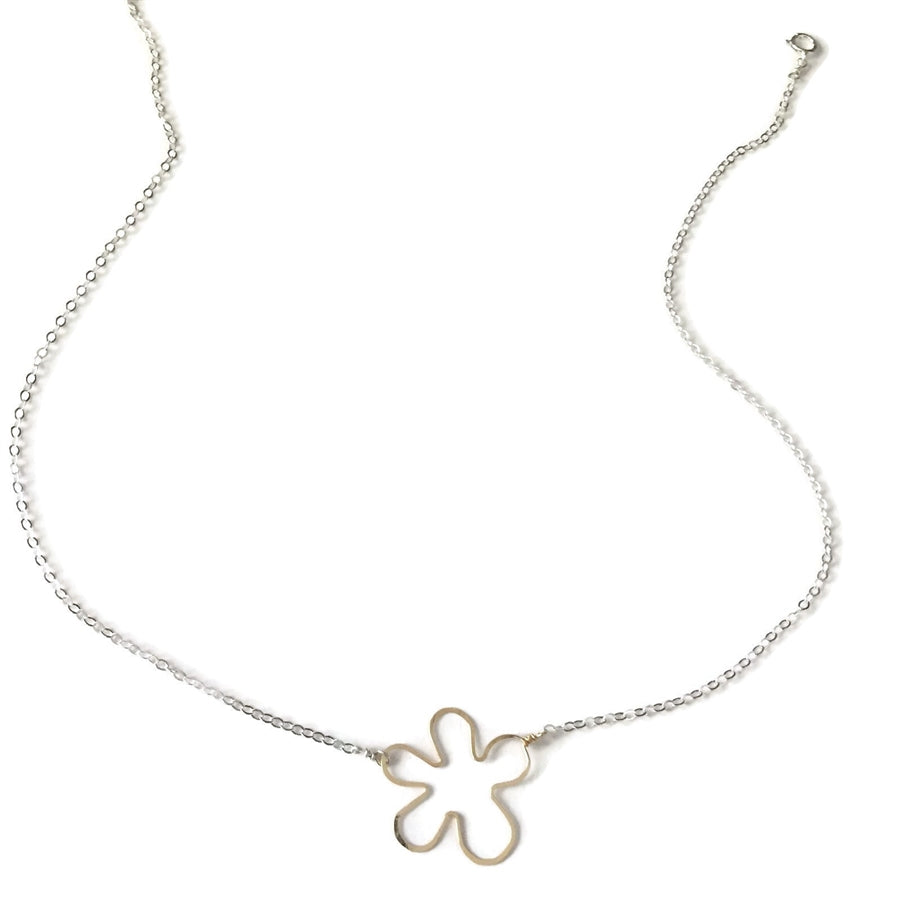 Beth Jewelry Tiny Flower Necklace Silver & Gold Filled