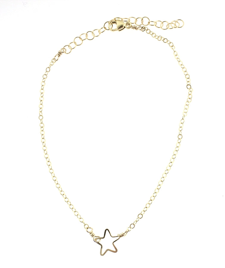 Beth Jewelry Tiny Star Anklet  14 Kt Gold Fill