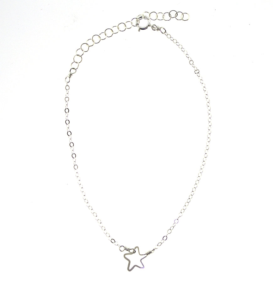 Beth Jewelry Tiny Star Anklet Sterling Silver