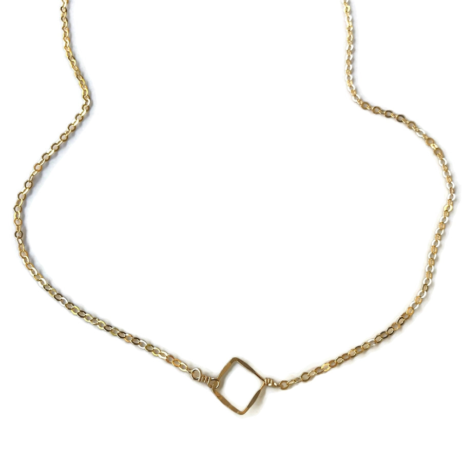 Beth Jewelry Tiny Square Necklace 14 Kt. Gold Fill