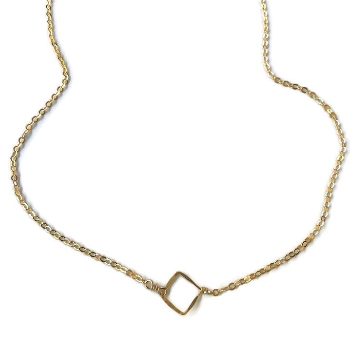 Beth Jewelry Tiny Square Necklace 14 Kt. Gold Fill