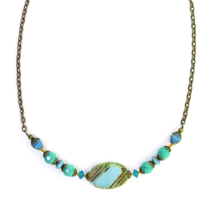 Christina Anastasia Bits of Bliss Turquoise Czech Glass Necklace