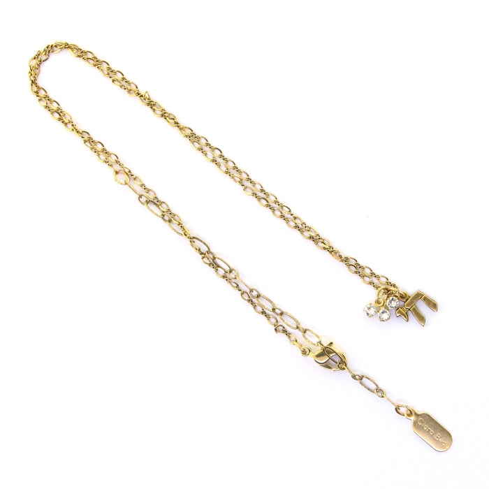 Clara Beau Petite Chai Swarovski Crystal Necklace - Gold