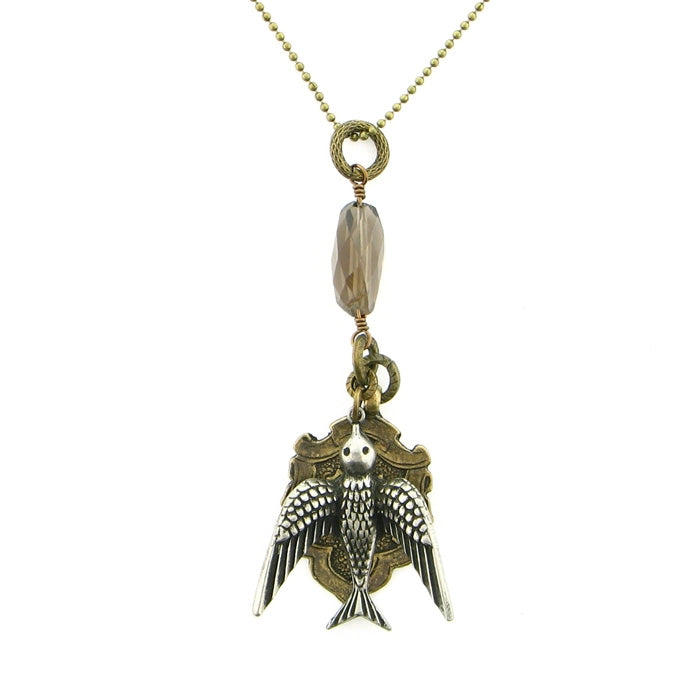 KBD Studio Necklace Love Conquers Bird with Smokey Quartz – Artfully ...