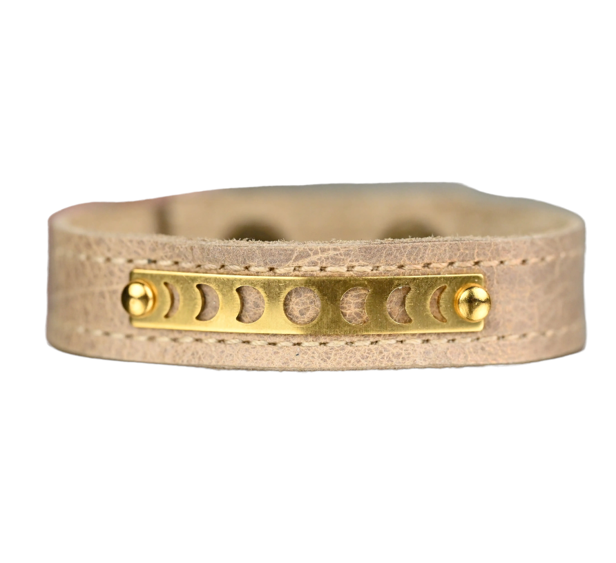 KBD Brass Moon Phase Stacker Cuff - Taupe