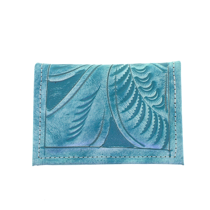 Leaders in Leather Vaquetta Teal Card Holder