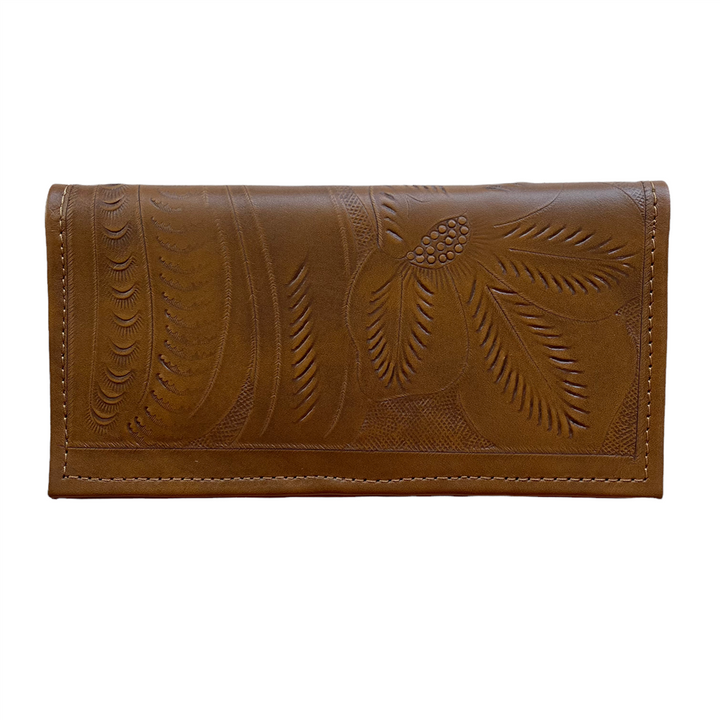 Leaders in Leather Vaquetta Natural Tooled Wallet