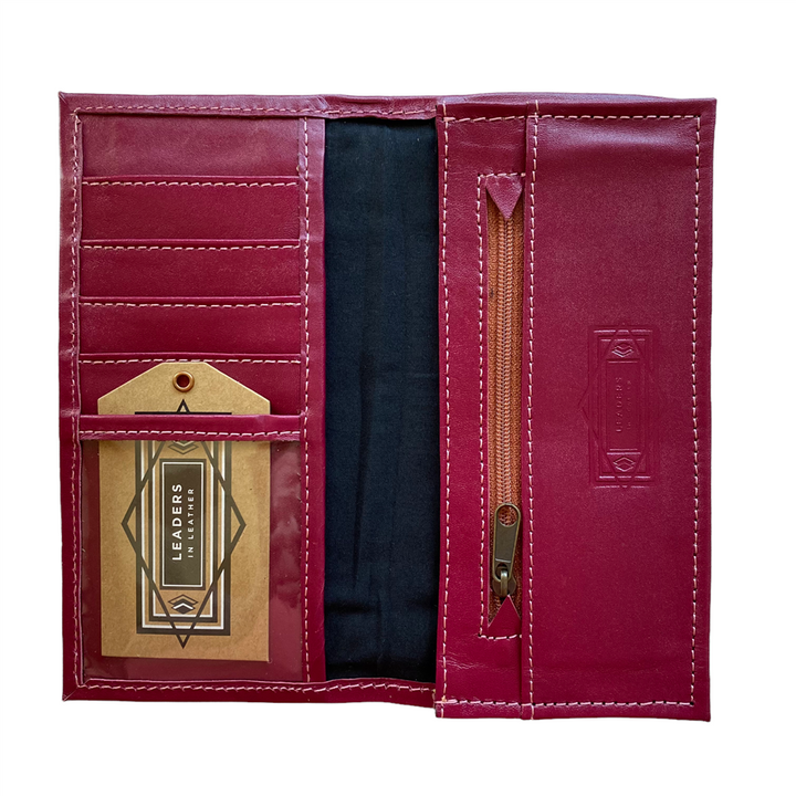 Leaders in Leather Pink Wallet Checkbook Cover