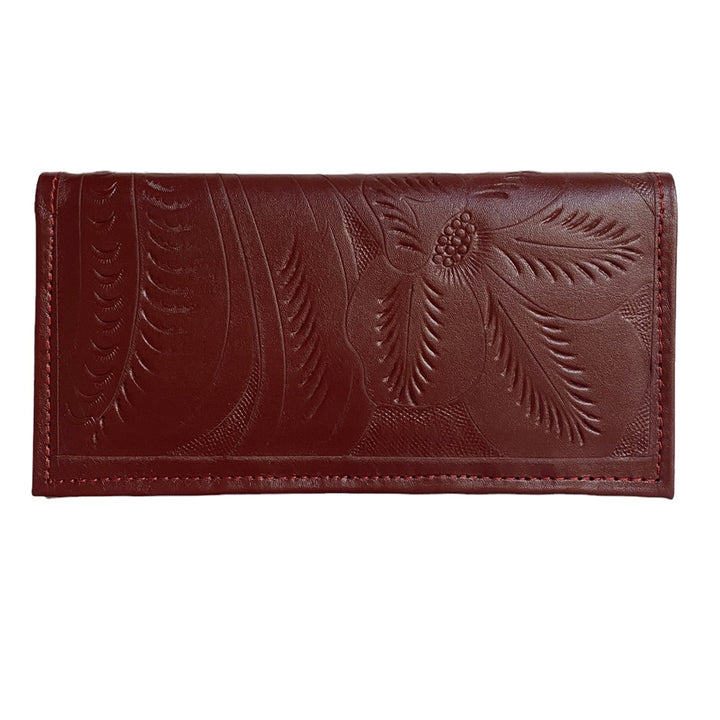 Leaders in Leather Red Wallet Checkbook Cover