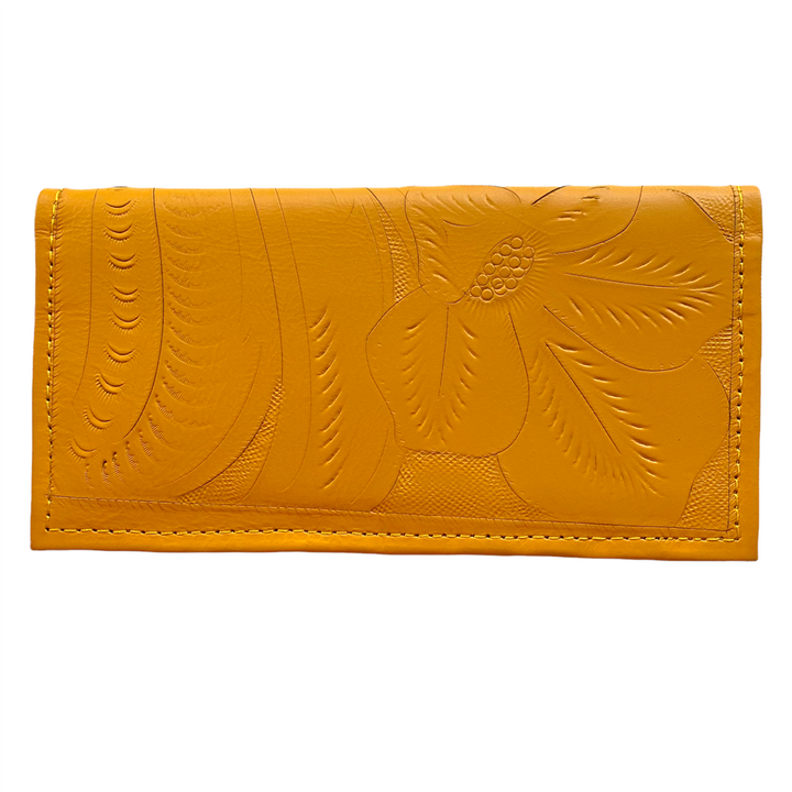 Leaders in Leather Yellow Tooled Wallet