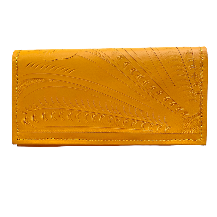 Leaders in Leather Yellow Tooled Wallet