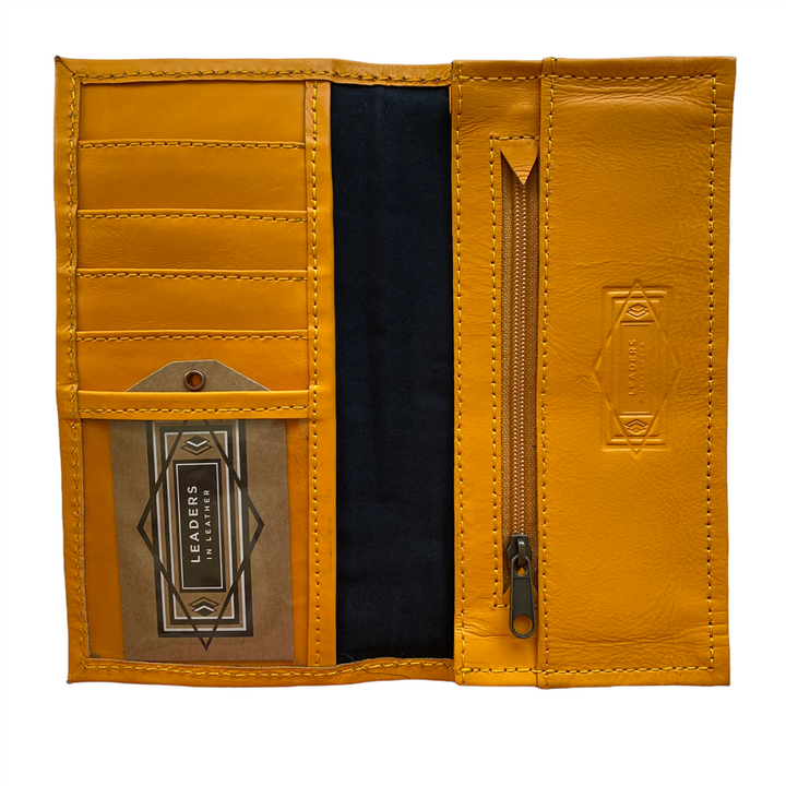 Leaders in Leather Yellow Tooled Wallet