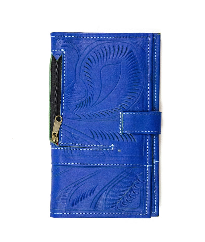 Leaders in Leather Indigo Wallet Magnetic Closure
