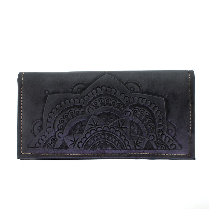 Leaders in Leather Charcoal Mandala Wallet